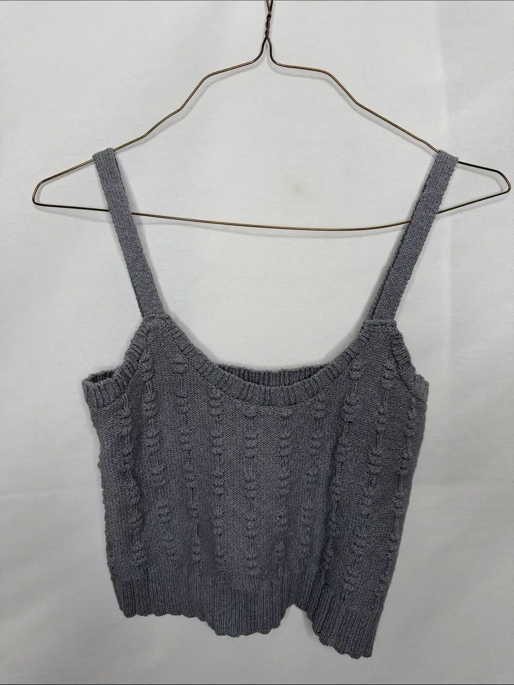 Weekend Max Mara Gray Cable Knit Tank